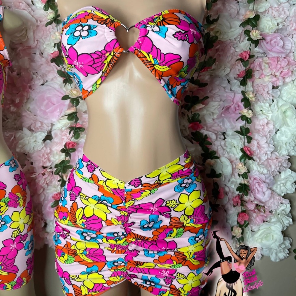 Flower two piece skirt set